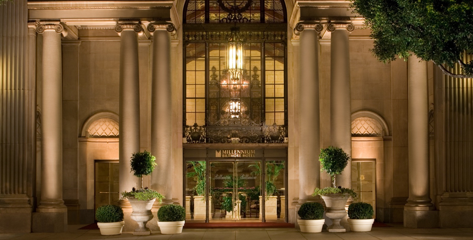 The Millennium Biltmore exterior at night