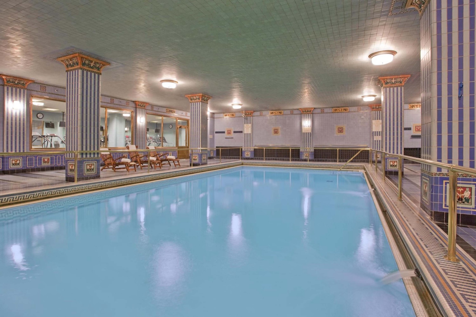 The Art Deco indoor pool at the Millennium Biltmore